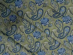 Sea Green Floral Cotton Cambric Rapid Fabric