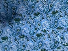 Light Blue Floral Cotton Cambric Rapid Fabric