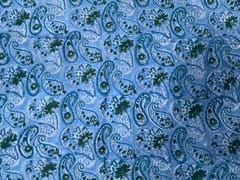 Light Blue Floral Cotton Cambric Rapid Fabric