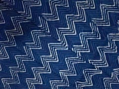 Indigo Chevron Cotton Cambric Fabric