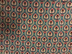 Rama Green & Cream Geometric Cotton Cambric Fabric