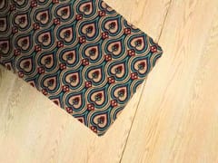 Rama Green & Cream Geometric Cotton Cambric Fabric