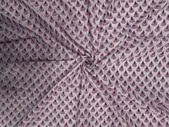 White & Purple Floral Cotton Cambric Fabric