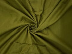 Olive Green Plain Dyed Cotton Flex Fabric