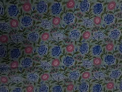 Sky Blue Floral cotton Cambric Rapid Fabric