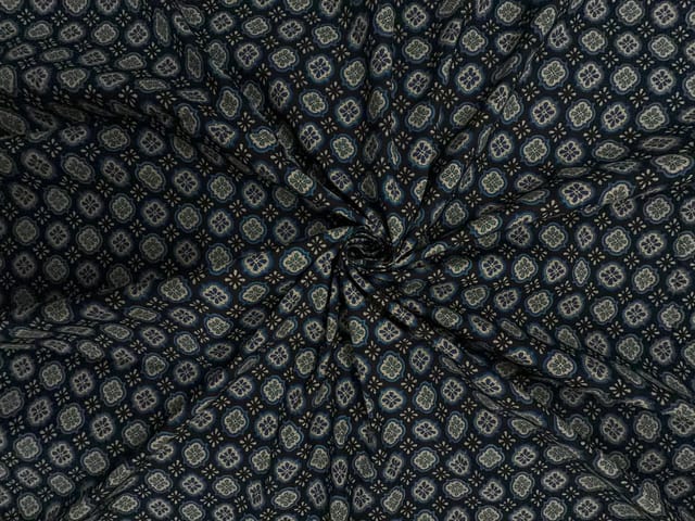 Black Floral Cotton Cambric Fabric