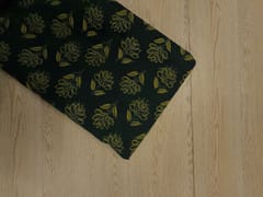Bottle Green Floral Cotton Cambric Fabric
