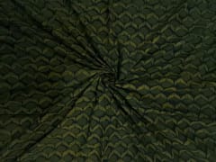 Bottle Green Floral Cotton Cambric Fabric