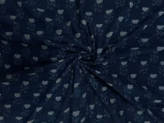 Indigo Floral Cotton Cambric Fabric