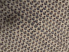 Cream & Blue Floral Cotton Cambric Fabric