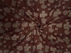 Maroon Geometric Cotton Cambric Fabric