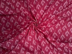 Pink Floral Cotton Cambric Fabric