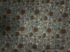 Sky Blue Brown Cotton Cambric Fabric