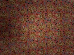Peach Floral Cotton Cambric Fabric