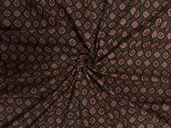 Brown & Red Floral Cotton Cambric Fabric