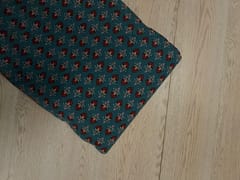 Dark Rama Green Floral Cotton Cambric Fabric