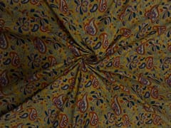 Yellow Floral Cotton Cambric Fabric