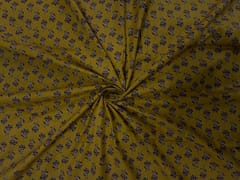Yellow Floral Cotton Cambric Fabric