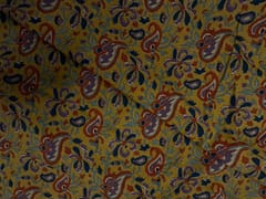 Yellow Floral Cotton Cambric Fabric
