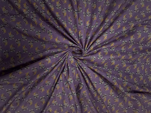 Lilac Floral Cotton Cambric Fabric