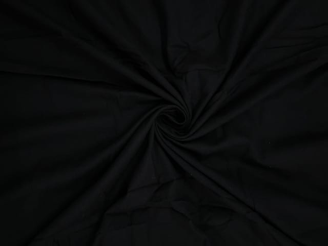 Black Plain Dyed Cotton Flex Fabric