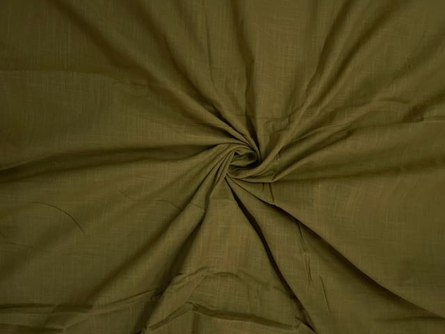 Mustard Plain Dyed Cotton Slub Fabric