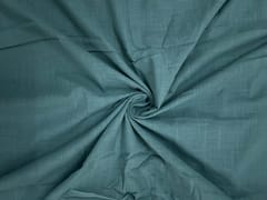 Sea Blue Plain Dyed Cotton Slub Fabric
