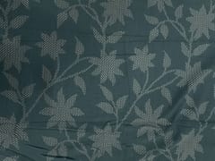Light Teal Blue Floral Cotton Slub Fabric