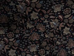 Black Red Floral Cotton Slub Fabric