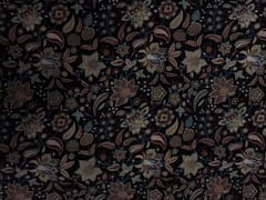 Black Red Floral Cotton Slub Fabric