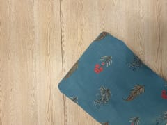 Blue Floral Cotton Slub Fabric