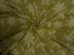 Mustard Floral Cotton Slub Fabric