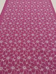 Daisy Web Pattern Marron schiffli fabric
