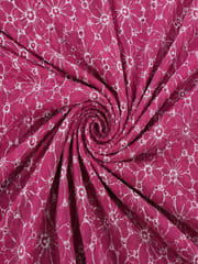 Daisy Web Pattern Marron schiffli fabric