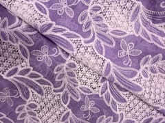 Lavender Floral Tencel Prada Embroidery Fabric