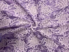 Lavender Floral Tencel Prada Embroidery Fabric