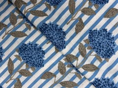 White Blue Floral Cotton Ed Fabric Fabric