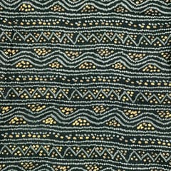 Bottle Green Colour Linen Slub Foil Printed Fabric