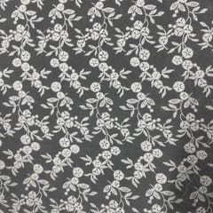 White Colour Net Embroidered Fabric