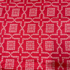Red Colour Pure Habutai Silk Printed Fabric