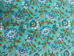 Sea Blue Floral Cotton Cambric Fabric