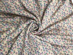 Pista Color Floral Double Georgette Print Fabric