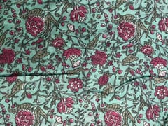 Sky Blue Floral Chanderi Fabric