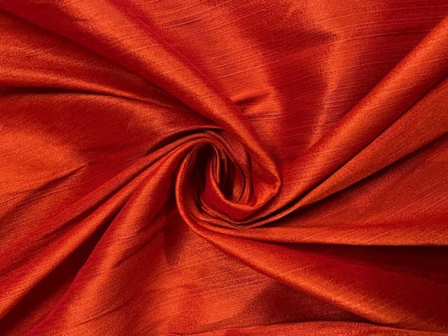 Orange Plain Dupion Fabric N402 Fabric