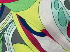 Multicolor Abstract Cotton Linen Fabric