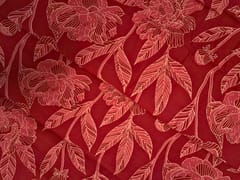 Red Floral Cotton Cambric Fabric