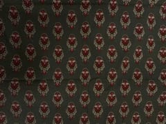 Brown & Red Floral Cotton Cambric Fabric