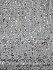 Off- White Dyeable Georgette Fabric With Gota Patti Work