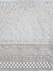 Off- White Dyeable Georgette Fabric With Gota Patti Work