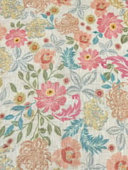 Multi Colour Floral Printed Jute Cotton Fabric